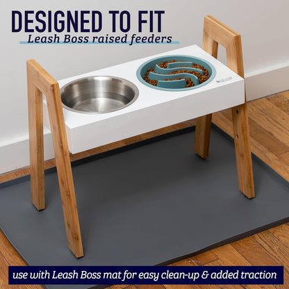 Slow Feeder Dog Bowls - 2 Cup, Gray Star Maze - Slow Feeder Insert - Non-Slip Base